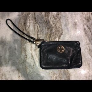 Tory Burch Black & Gold Wristlet